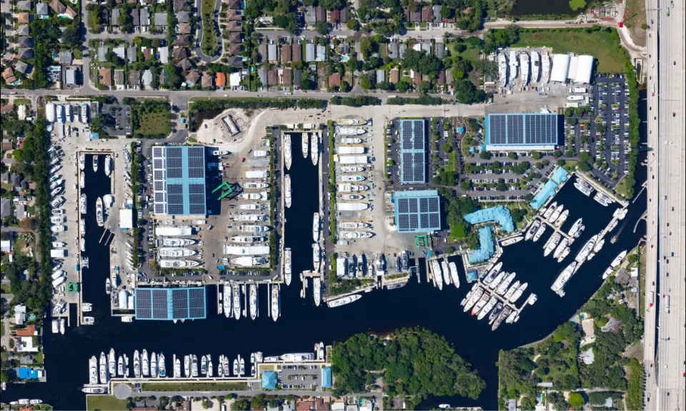 Overhead view of massive dock